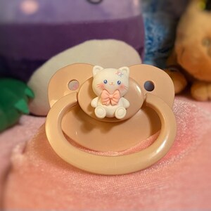 Adult Pacifier kitten and Bear Blush Mauve Paci - Etsy