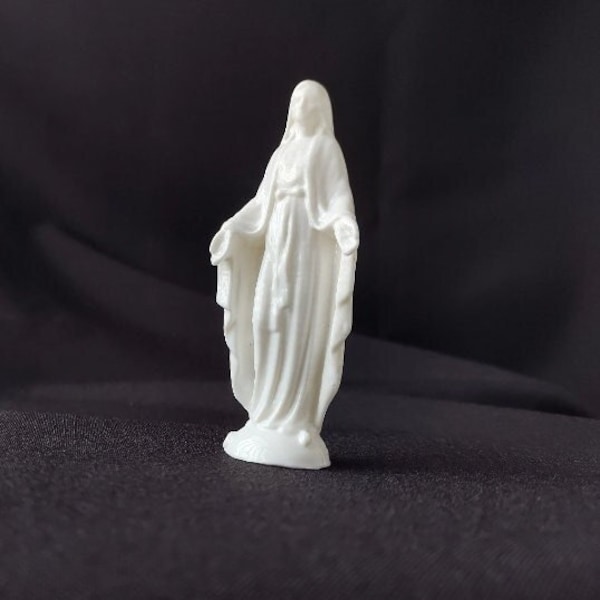 Virgin Mary, Our Lady of Grace 3.5" or 5" Tall - White or Beige | ABS Plastic Statue