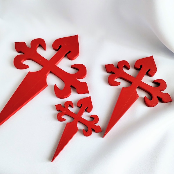 Way of Saint James Spain - Red Cross of San James Pilgrimage -   - Display or Decoration - Made from PLA - 3d Printed