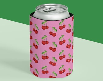 Cherry Pattern Can Cooler