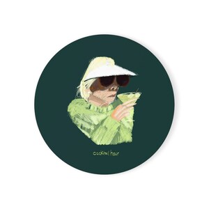 Cocktail Hour Cork Back Coaster