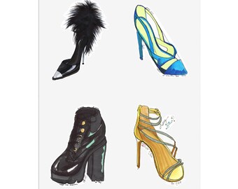 Hoja de pegatinas de zapatos