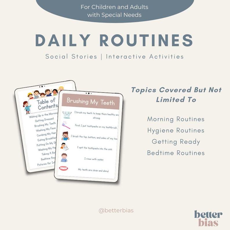 Daily Routines Social Story Bundle: Special Needs Learning (printable ...