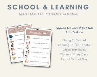 Schule und Lernen Social Story Bundle | 10 Geschichten für Sonderpädagogik und Therapie Einstellungen