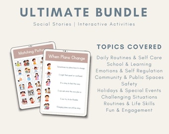 Ultimate Social Story Bundle | 100 Stories | Special Needs Children and Adults | Interactive | Autism Support