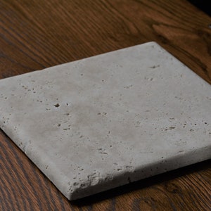 8" Square Travertine Tray - Jewelry Display - Incense Burner