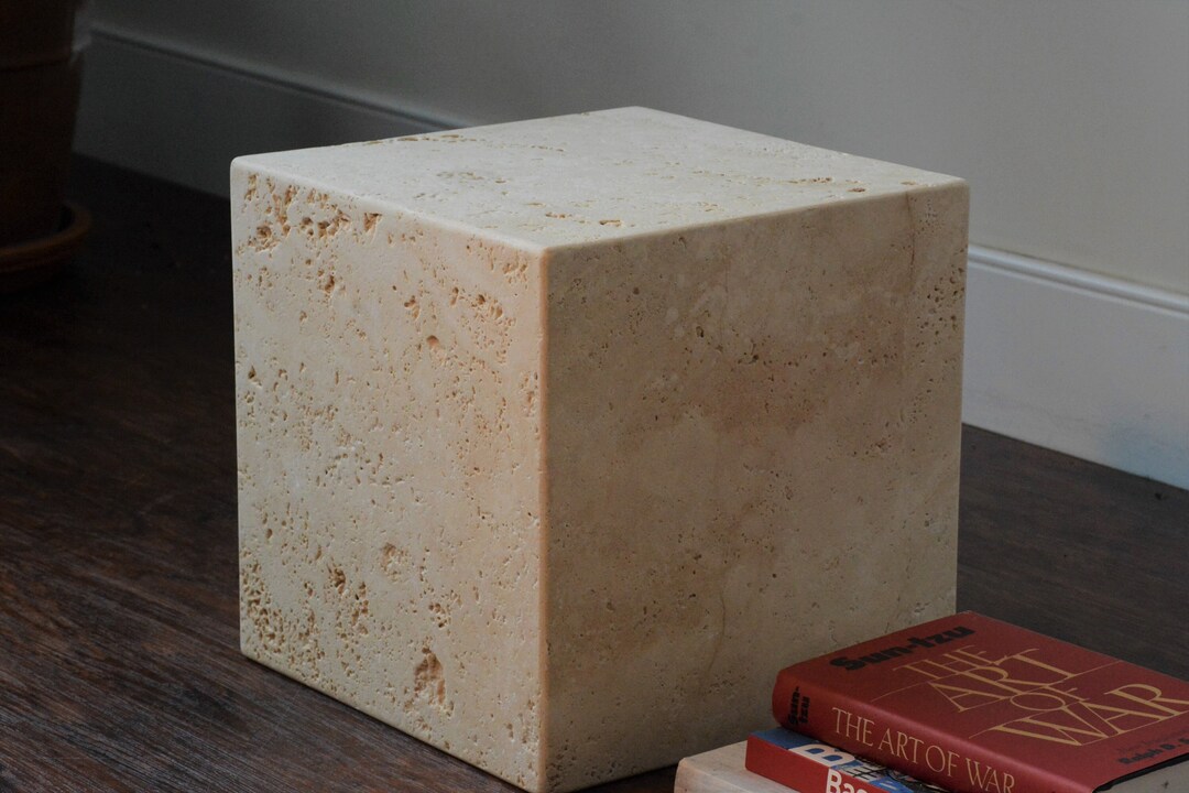 Cream Travertine Plinth Natural Stone Riser Column Pillar Beige