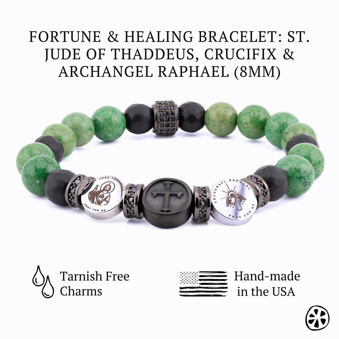 Three Saints Bracelet: Saint Jude Thaddeus, Cross, Archangel Raphael ...