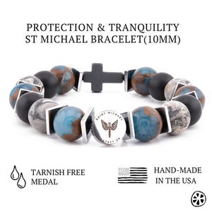 St Michael/Guardian Angel Charm Protection Bracelet. Select your Saint (St Francis, St Jude, St Michael, Miraculous Medal) Natural Gemstones