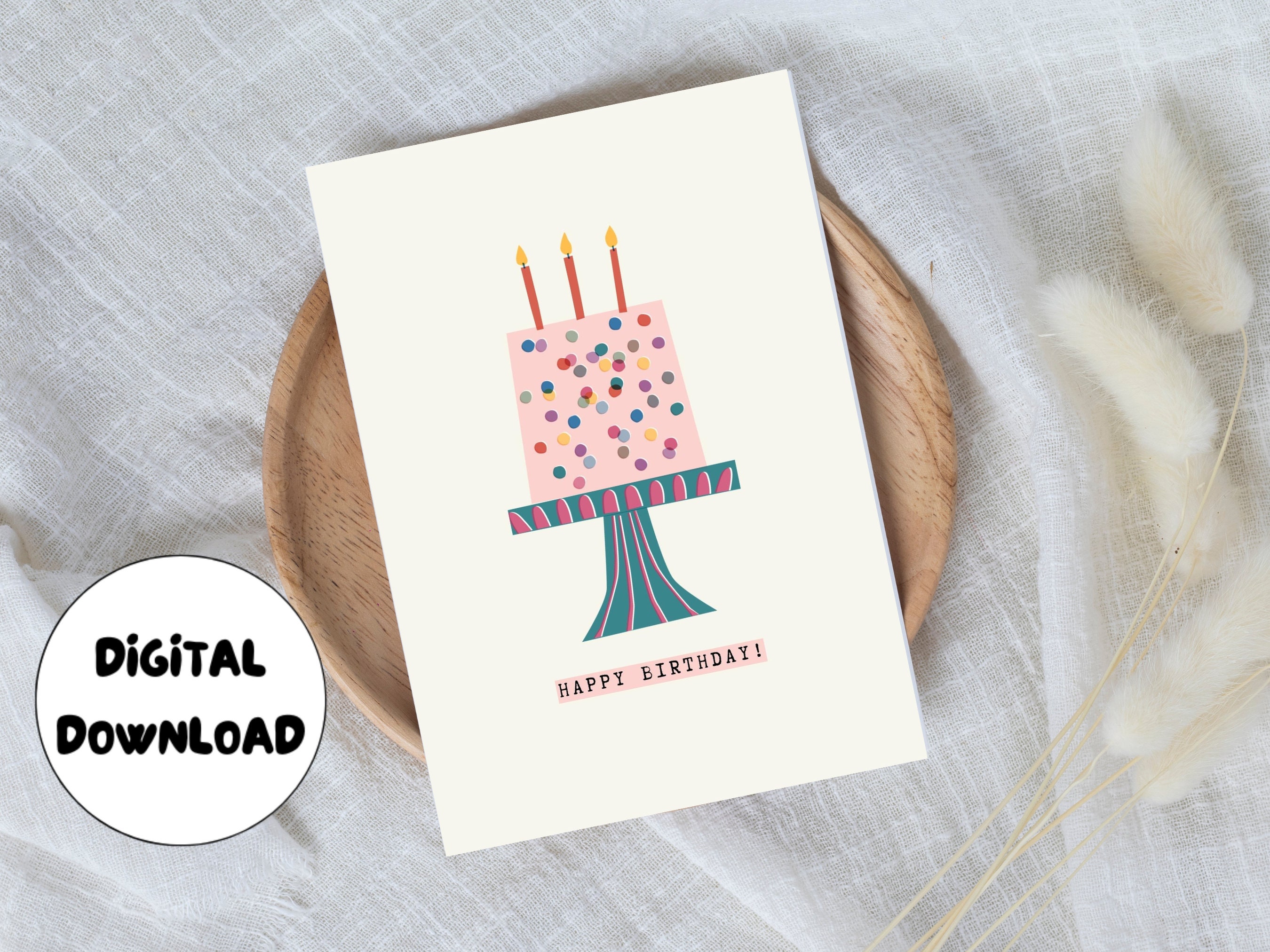 Printable Birthday Card, Cake Birthday Card, Birthday Card for Kids ...