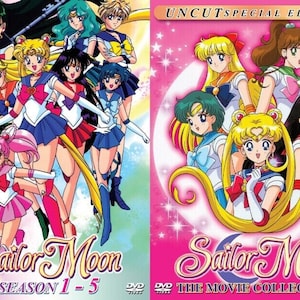 Sailor Moon (Seizoen 1 - 5 + 3 Film (R S Super S) DVD Complete Anime Alle regio Engels nagesynchroniseerd Complete Box Set - Gratis DHL Express