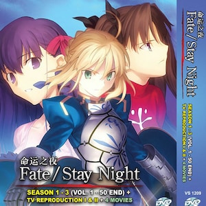 Fate/ Stay Night + Unlimited Blade Works + TV Reproduction I & II + 4 Movies Dvd  - Free Shipping Via DHL Express