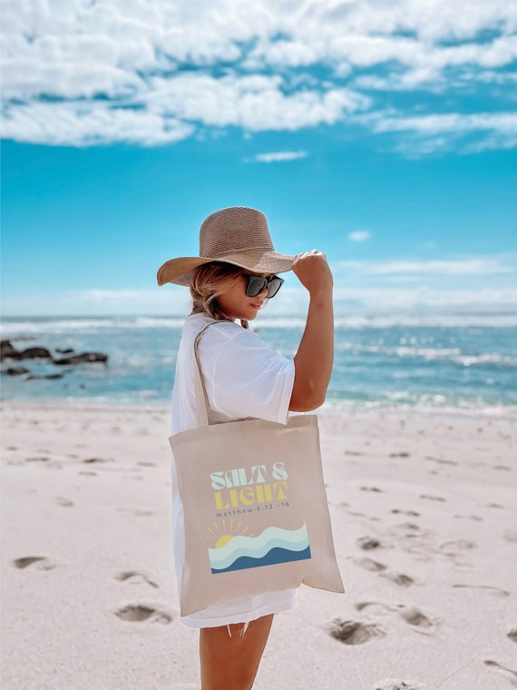Salt and Light Tote Bag Faith Gifts Religious Tote Bag Aesthetic Tote Bag Christian Apparel Reusable Bags Large Tote Bag Shoulder Bags Etsy