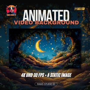 Animated Stream Background | Magical Woodland Scene with Floating Stars | Background for Streamers, VTuber