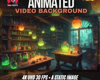 Animated Stream Background | Witchs Alchemy And Potion Room  | Background for Streamers / VTuber