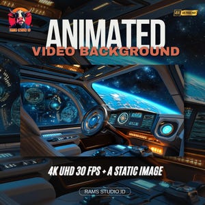 Animated Stream Background | Futuristic Spaceship Cockpit Overlooking Earth | Background for Streamers / VTubers