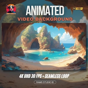 Cozy Loop Animation | Hidden Seaside Cave with a Secret Beach | Streaming Scene for Winter Vibes