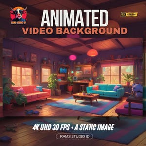 Animated Background | Retro 80s Arcade Gaming Living Room | Seamless Streaming Backdrop