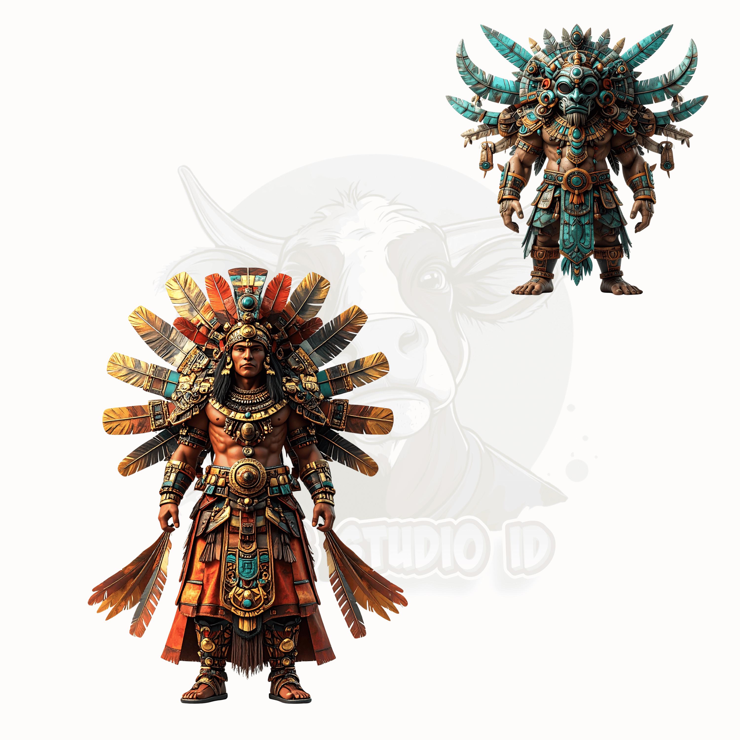 Aztec Pantheon Deities Clipart – Mesoamerican Mythology PNG Bundle ...