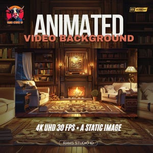 Cozy Fireplace Animated Scene: Looping VTuber Twitch Background (MP4 Download)