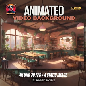 Animated Stream Background | Cozy Coffee Shop with Vintage Decor | Background for Streamers / VTubers