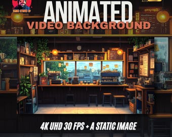 Animated Background | Urban Coffee Spot with a Rustic Touch | Seamless VTuber Scene