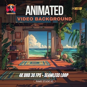 Animated Tropical Stream Background: Peaceful Studio View (MP4 Download)