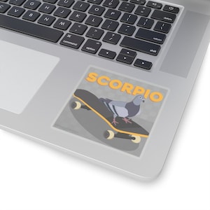 Scorpio Zodiac Pigeon Stickers - Zodiac Stickers - Scorpio Vinyl Sticker 3x3in - Pigeon Zodiac Stickers