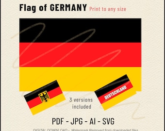 Deutschland Flagge Druck: National Emblem, Deutschland - SVG, PDF, AI, JPEG (Digitaler Download)