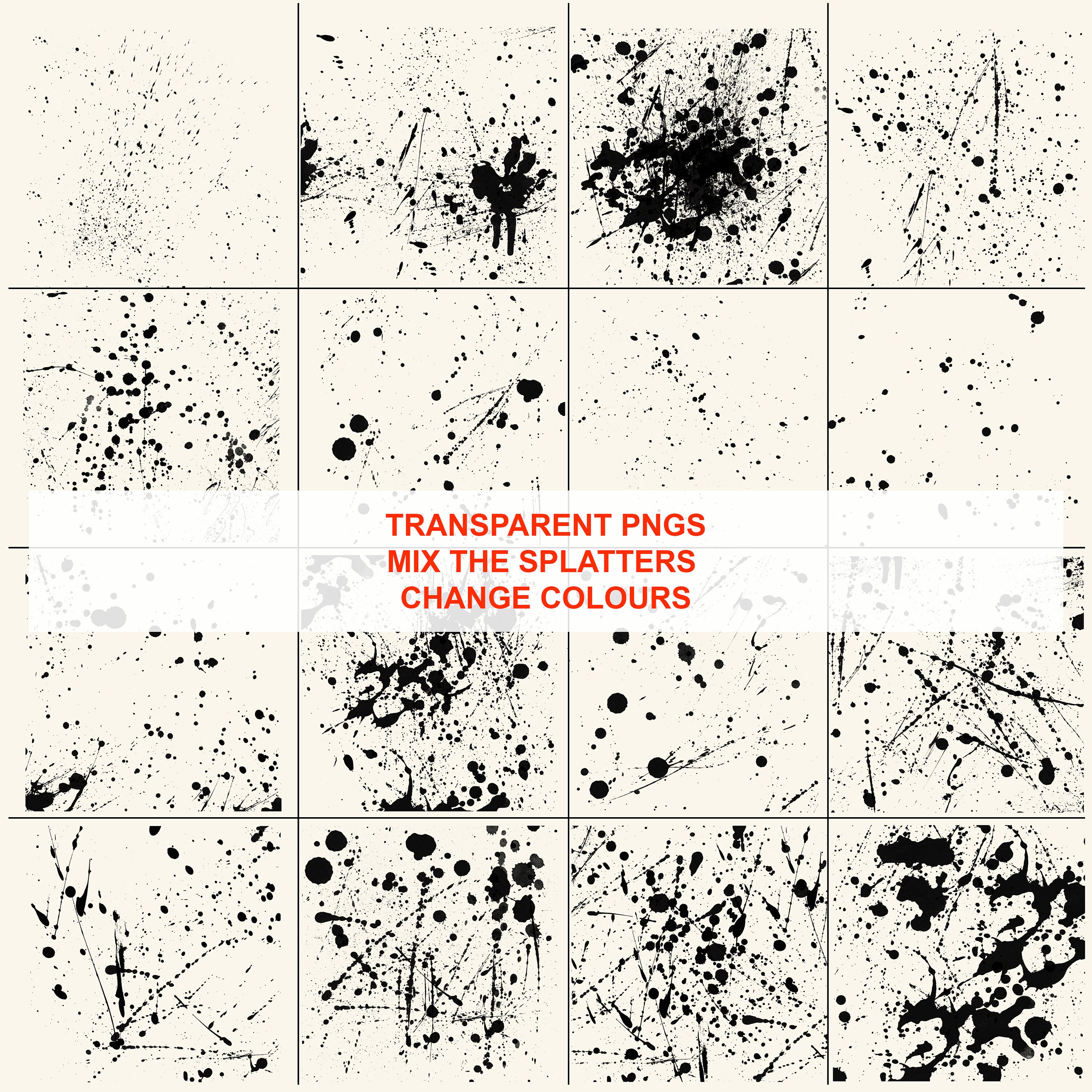 Ink Splatter Texture Bundle: Black & Color Paint Effects (PNG, JPG) - Etsy