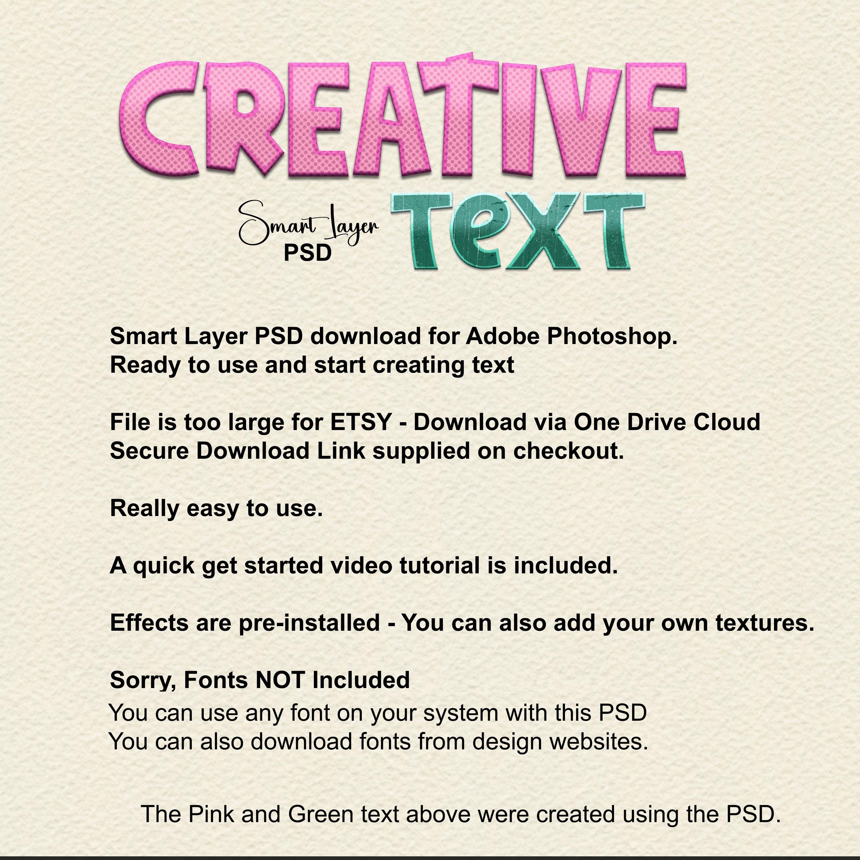 PHOTOSHOP TEXT PSD Editable Template + Layers + Smart Effects Ready to ...