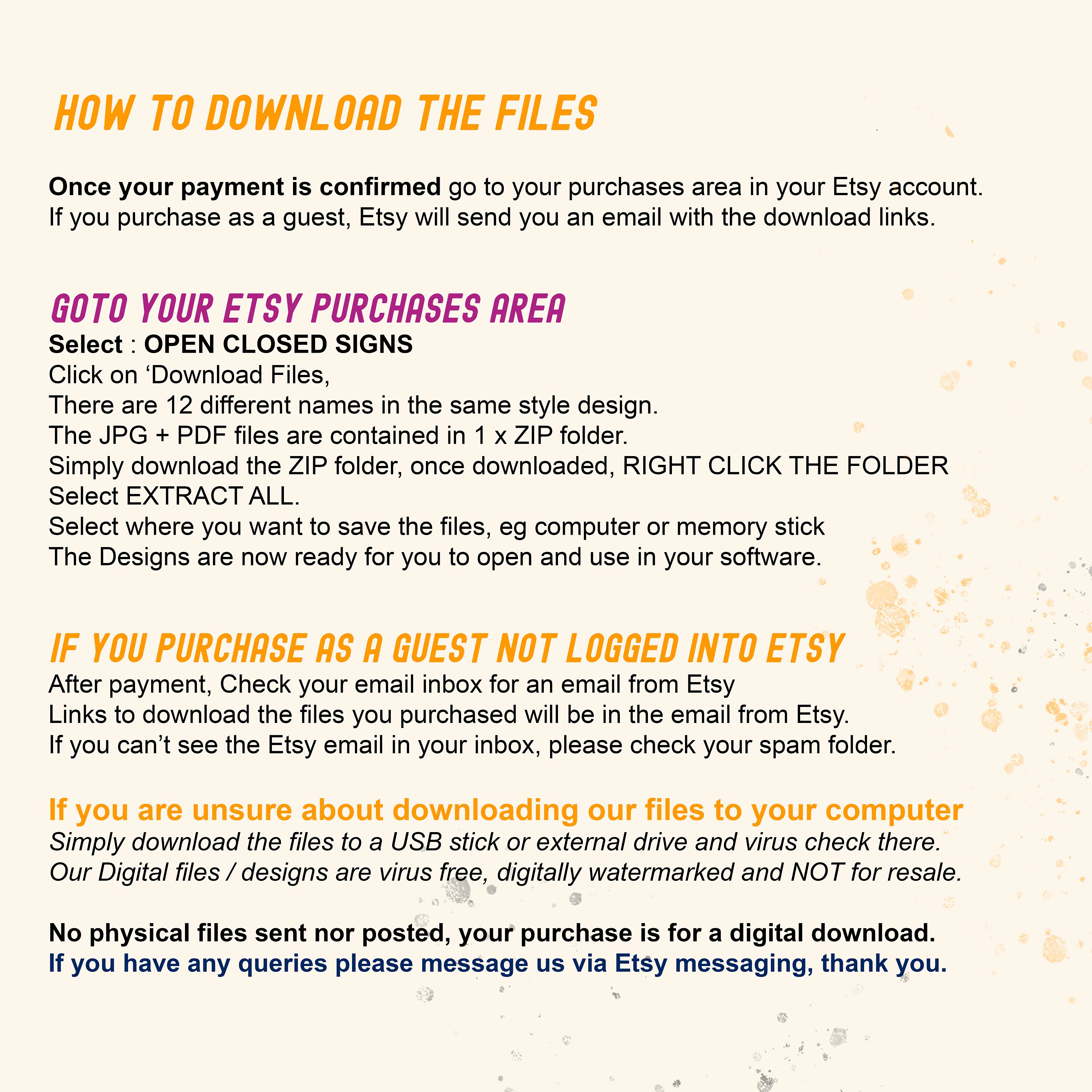 OPEN CLOSED Printable SIGNS in Art Deco Vintage Used Style for Shop ...