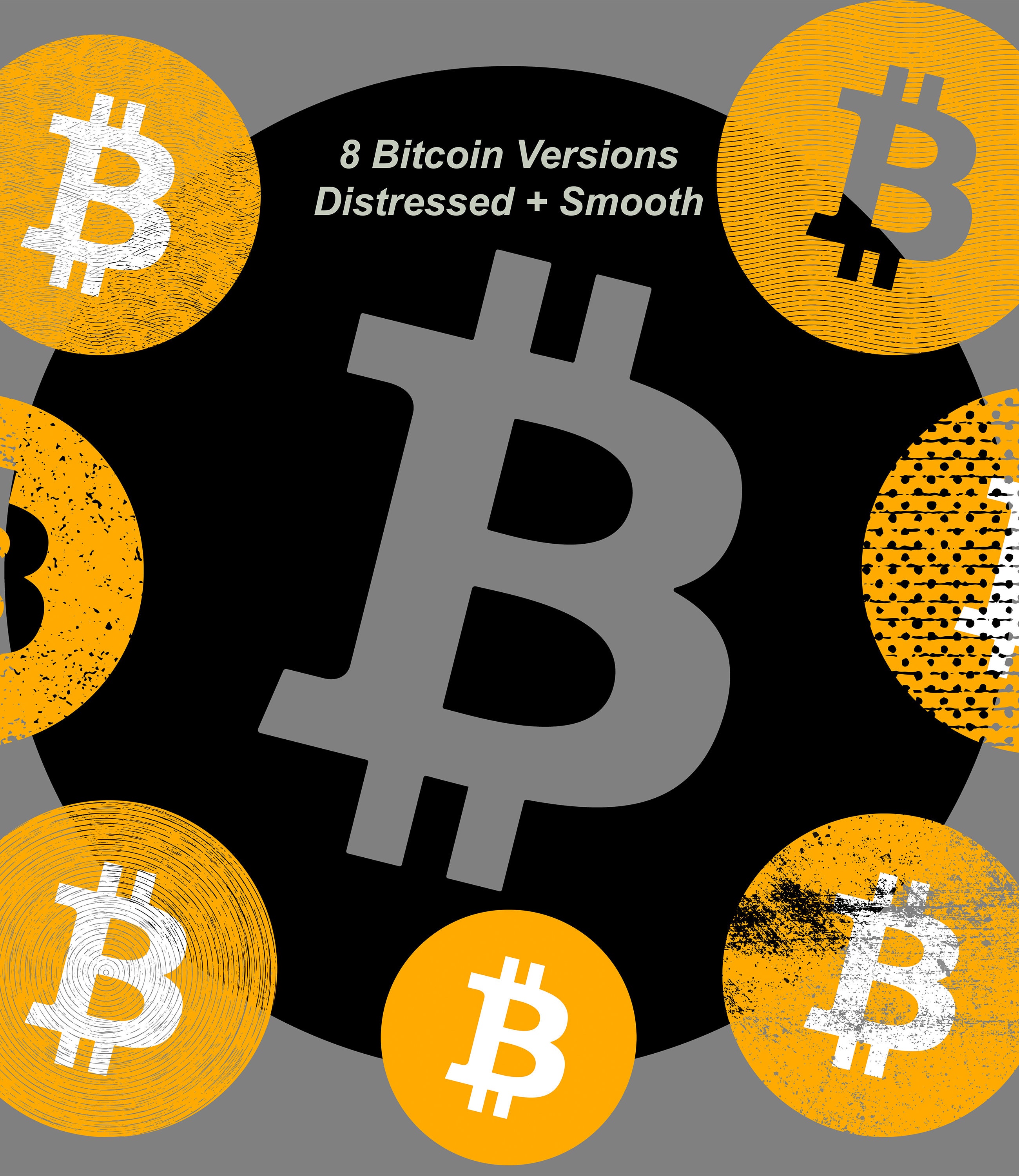 Bitcoin Logo Symbol Printable Bundle: Distressed & Smooth (PNG, PDF, SVG) -  Etsy