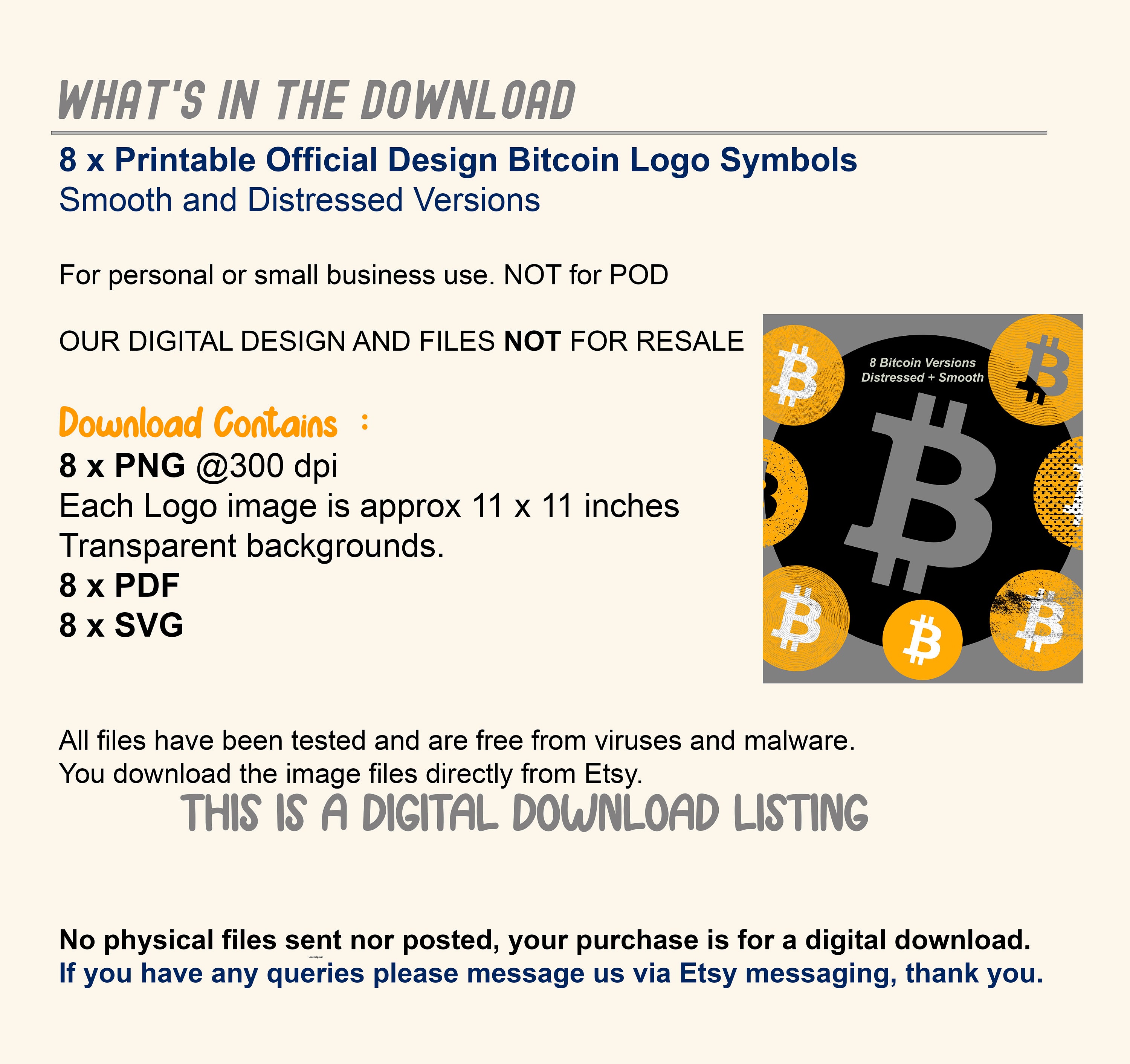 Bitcoin Logo Symbol Printable Bundle: Distressed & Smooth (PNG, PDF, SVG) -  Etsy
