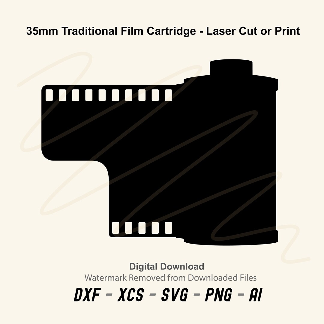 35mm FILM CARTRIDGE Silhouette LASER Cut or Printable, Dxf, Xcs, Svg,ai ...