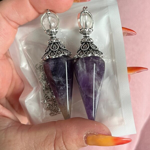 Amethyst pendulum - natural crystal pendulum