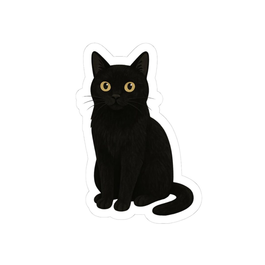 Black Cat Stickers, Waterproof Vinyl Decals for Water Bottles, Cute Cat ...
