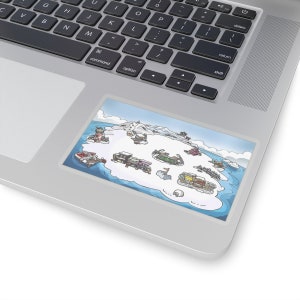 Club Penguin Map Sticker | Vinyl Die Cut Stickers | Club Penguin Sticker | Laptop Decals