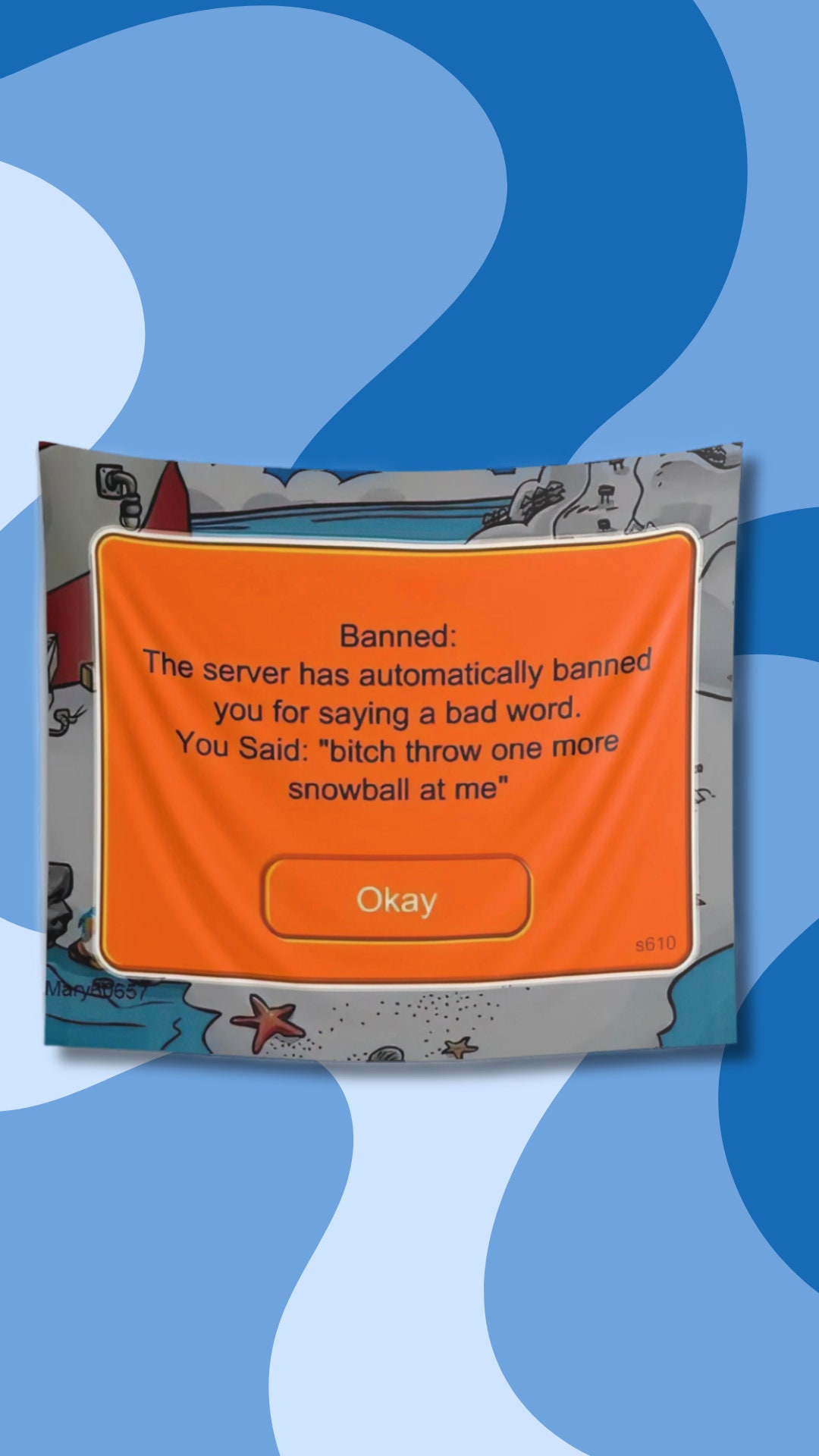 Club Penguin Banned Tapestry Funny Tapestries Meme Tapestry 