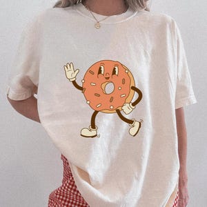 Donut Sleep Shirt | 70s Vintage Mascot | Oversized Tee | Comfort Color