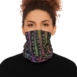Lightweight Neck Gaiter Neon Skulls