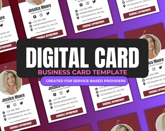 Digital Business Card Template | Modern Business Card | Counselors Therapists Practitioners | Editable Canva Template | Clickable Links