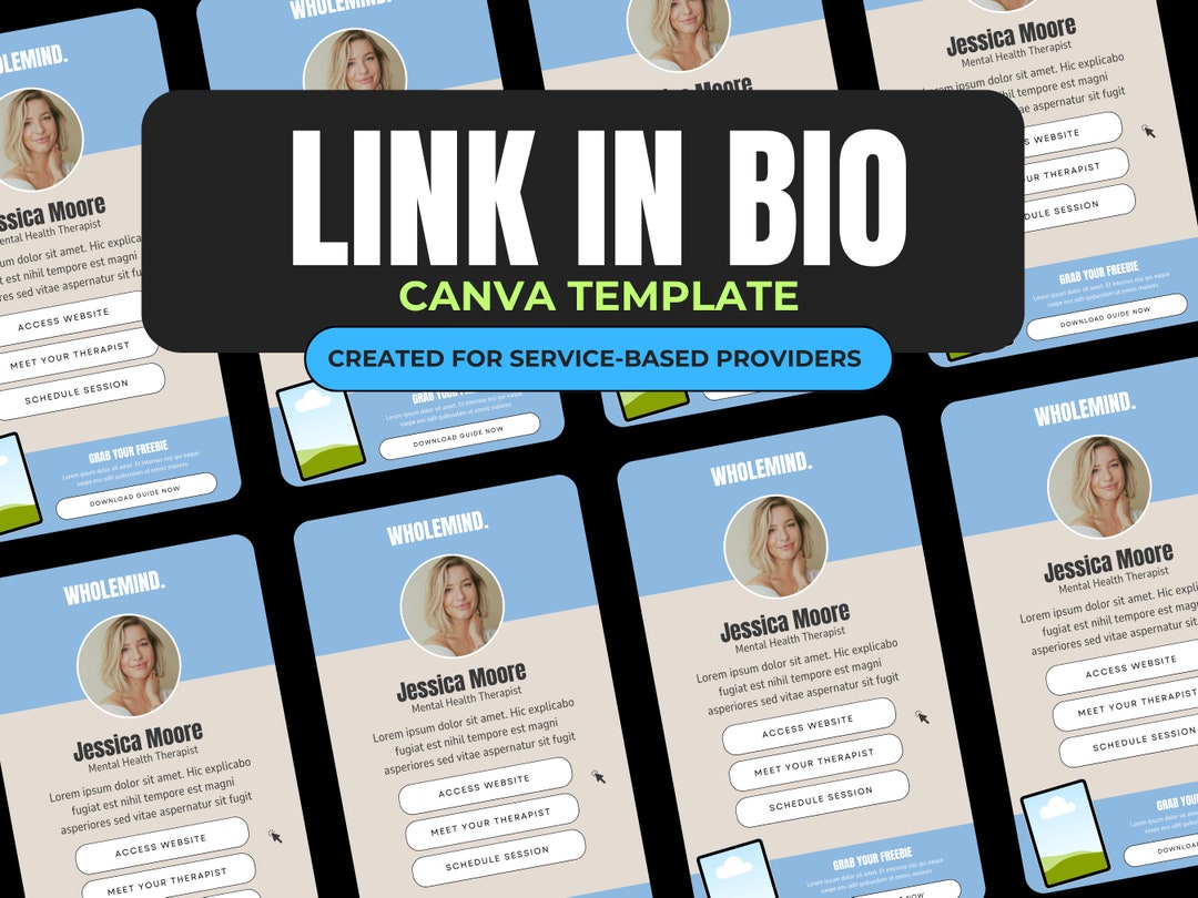 Link in Bio Template Canva Simple Modern Links Website Instagram ...