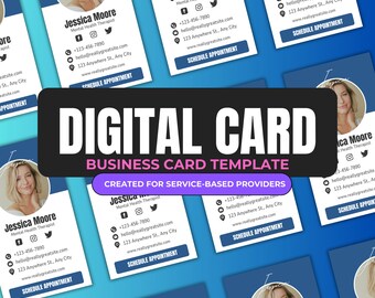 Digital Business Card Template | Modern Business Card | Counselors Therapists Practitioners | Editable Canva Template | Clickable Links