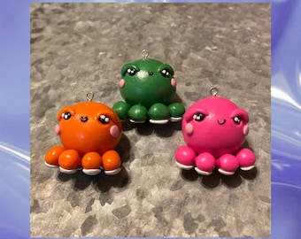 Niedlicher Octopus Clay Charm Sparkly Verschiedene Farben