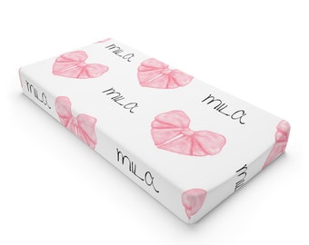 pink croquette Baby Changing Pad Cover