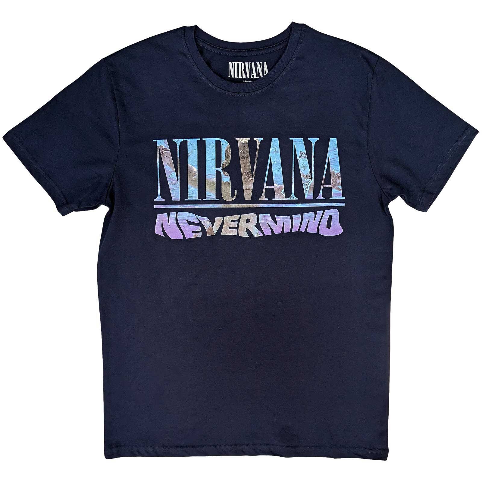 Nirvana Nevermind Navy Blue T shirt Officially Licensed