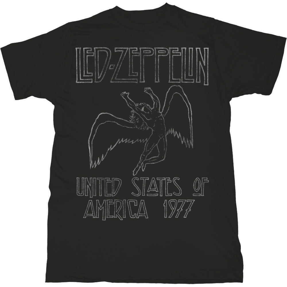 Led Zeppelin: USA '77 Black T-shirt (officially Licensed) - Etsy