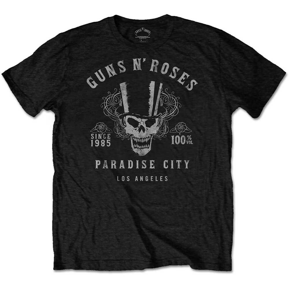 Guns N' Roses Paradise City T-Shirt | Official Band Logo Tee | Men's Black Size M