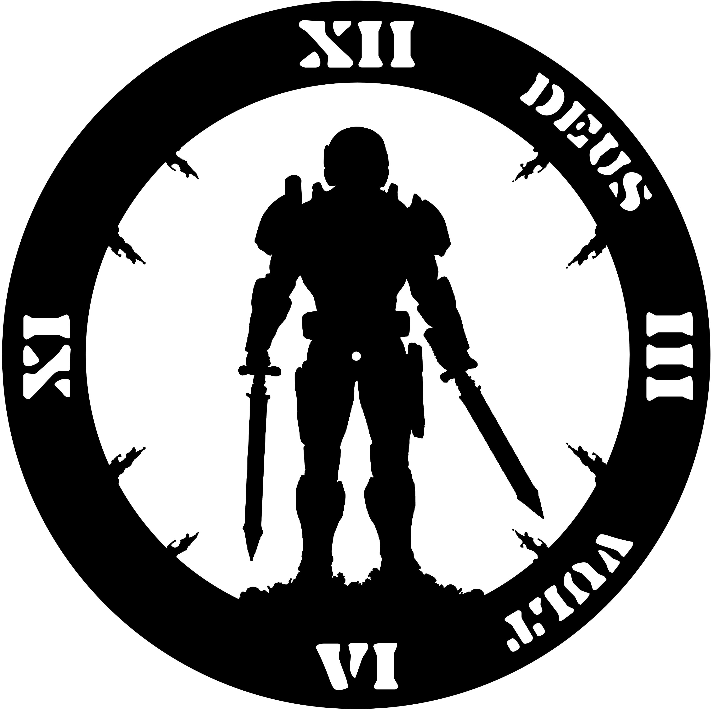 Custom Clock Face Digital Cut File deus Vult Etsy